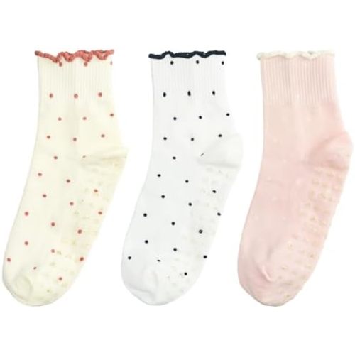 Cute Polka Dot Yoga Socks for Women – Fits US Sizes 5-9 – Perfect forYoga, Pilates, Barre, and Dance