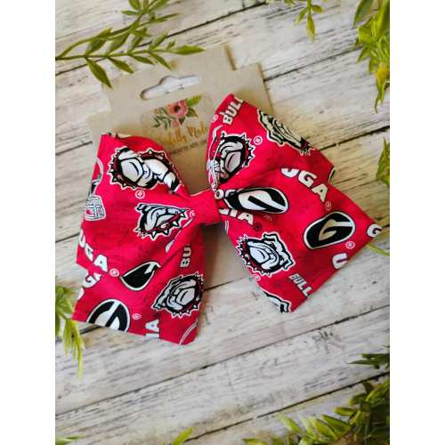 UGA Hair Bow , UGA Sailor Bow , Large UGA Hair Bow , Georgia Hair Clip , Georgia Hair Bow , Georgia Ornament