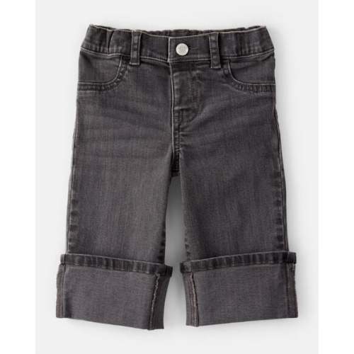 Baby Girl Denim Wide-Leg Cuff Jeans - Grey - OshKosh | Carter's