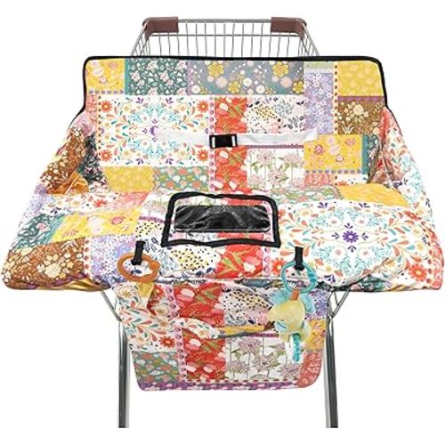 Shopping Cart Cover for Baby,2-in-1 High Chair Cover with Portable Cloth Bag,Cart Seat Pad for Babies Grocery Cushion Cover Restaurant,Suitable for All Supermarkets