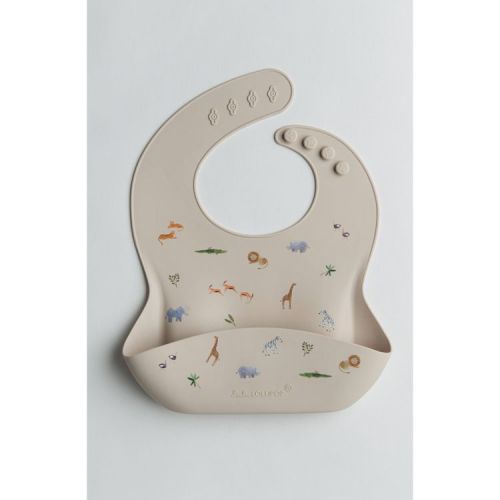 Loulou Lollipop Silicone Printed Bib 2.0 - Safari Jungle