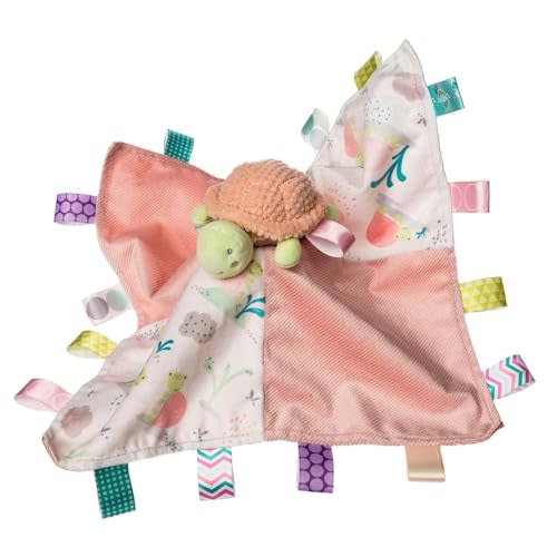 Taggies Lovey Stuffed Animal Security Blanket Plush Soft Snuggle Toy with Sensory Tags, 13 x 13-Inches, Tippy Turtle
