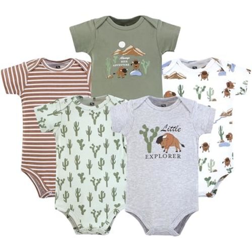 Hudson Baby Baby Boys Cotton Bodysuits 5-pack