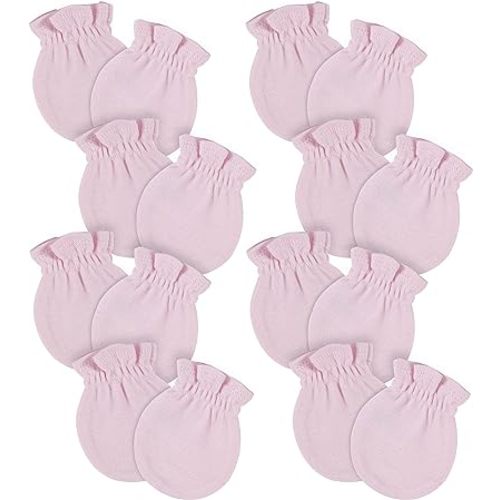 Gerber Baby 12-Pack No Scratch Mittens, Light Pink, 0-3 Months (8-Pack)