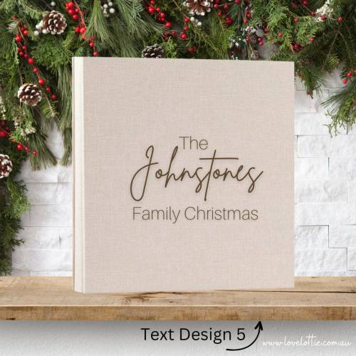 Family Christmas Photo Album Holiday, Personalised Scrapbook Keepsake, Memory Sentimental Gift for Family Tradition Photo Book