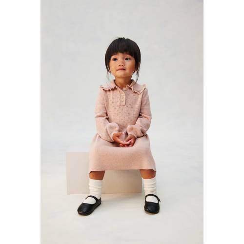 POINTELLE-KNIT COTTON DRESS