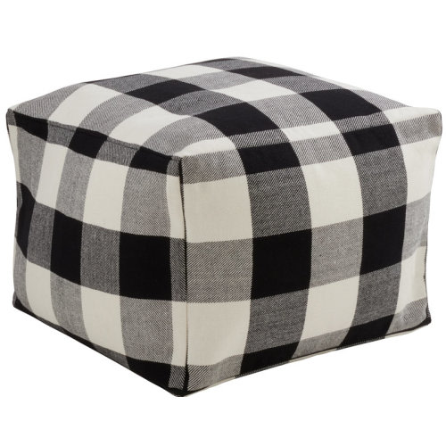 Ophelia & Co. Manolis 20'' Wide Square Plaid Pouf Ottoman & Reviews | Wayfair
