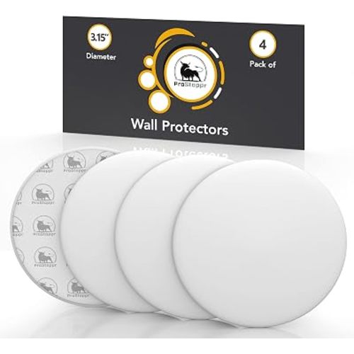 ProStoppr® Door Stoppers - Large 3.15" (4 Pack) - Door Stoppers for Wall with Strong Back Adhesive - Quiet and Shock Absorbent Silicone Wall Protectors from Door Knobs - Protects Every Surface