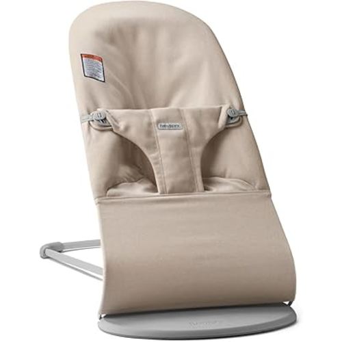BabyBjörn Bouncer Bliss, Woven mélange, Light Beige | 2-in-1 Adjustable Baby Bouncer Seat and Toddler Chair, Newborn to Toddler (8-29 lbs), 4 Positions, Lightweight & Portable