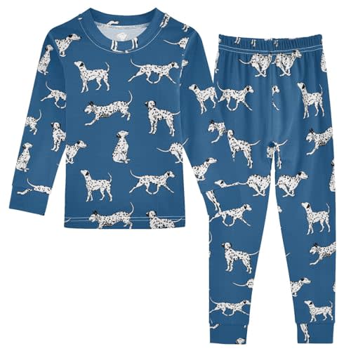 foixnub Dalmatian Dogs Blue Baby Boys Thermal Underwear Set Toddler Kids Long Johns Girls Leggings Shirt 2Yrs