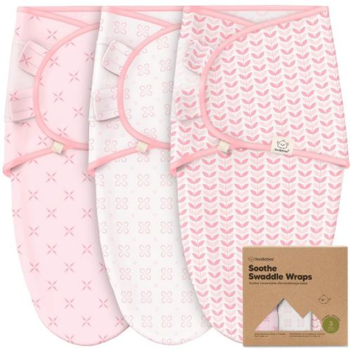 3pk Soothe Baby Swaddle 0-6 Months, Organic Baby Swaddle Sleep Sacks, Newborn, Infant Swaddle Sack (blossom)