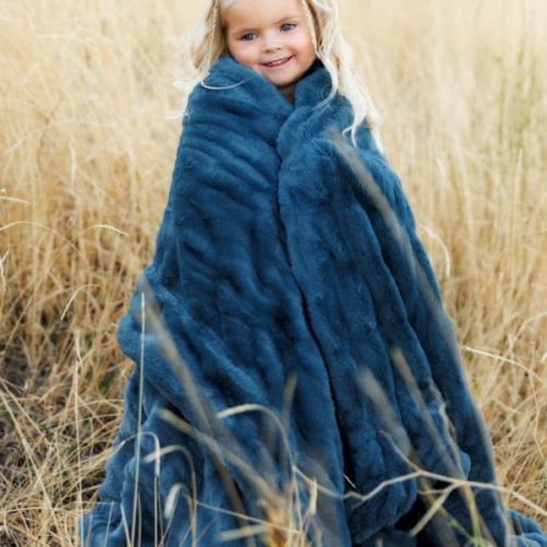 Hugs Midnight Blue Plush Blanket | Minky Couture