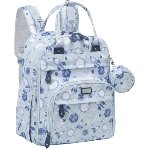 BabbleRoo Diaper Bag Backpack - Baby Essentials Travel Tote - Multi Function Water Resistant Diaper Bag, Travel Essentials Baby Bag with Changing Pad, Stroller Straps & Pacifier Case - Unisex, Cosmic