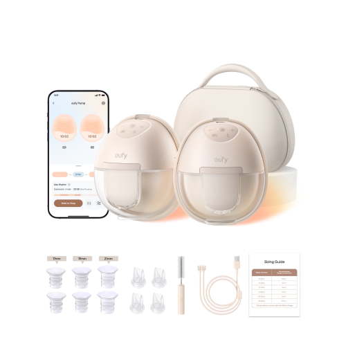 eufy Heated Wearable Breast Pump S1 Pro, Slim Hands-Free Breast Pump with Industry-Leading HeatFlow™ Tech, Wireless Charging Case, App-Controlled
