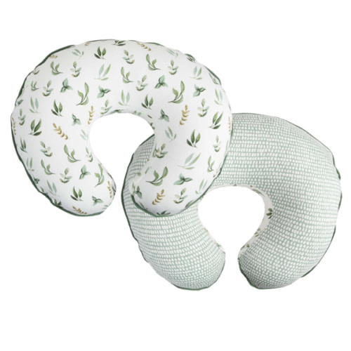 Boppy Nursing Pillow Cover, 100% Organic Cotton, Green Little Leaves, Fits The Original Support Pillow for Breastfeeding and Bottle Feeding, Cover Only