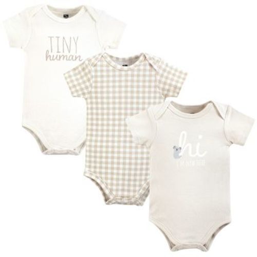 Hudson Baby Cotton Bodysuits, New Here, 0-3 Months