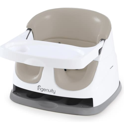 Ingenuity Baby Base 2-in-1 Booster Feeding and Floor Seat with Self-Storing Tray - Cashmere