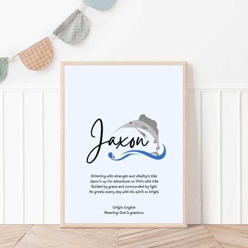 Jaxon Name Meaning Printable Art | Personalized Nursery Decor | Name Meaning Poem | Nursery Name Sign | Personalized Baby Gift