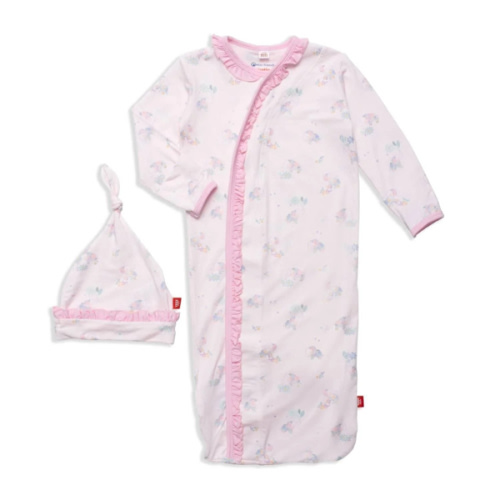 forget me not modal magnetic cozy sleeper gown + hat set with ruffles – Magnetic Me