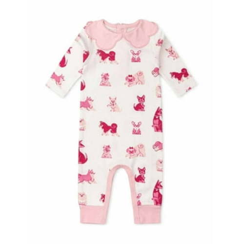 Paris Hilton x Monica + Andy Organic Cotton Baby Scallop Collar Romper, Sizes 0/3 Months-24 Months
