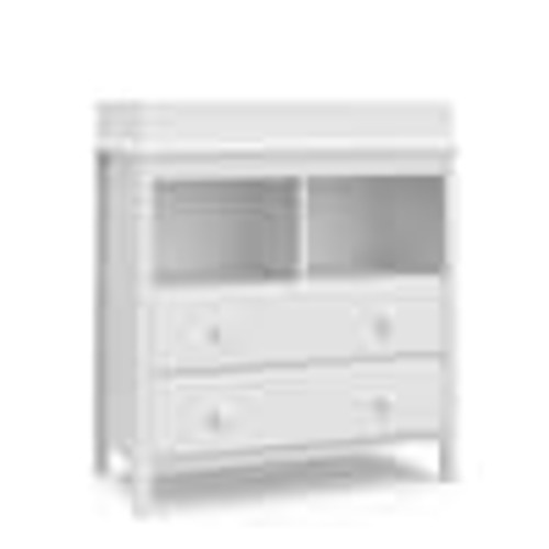 Storkcraft Alpine White 2-Drawer Changing Table Kids Dresser 03662-401