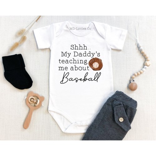 Baseball Baby Onesie®, Baseball Baby Shower, Baseball Baby, Baby Shower Gift, Baseball Onesie®, Baseball with Daddy Onesie®, Funny