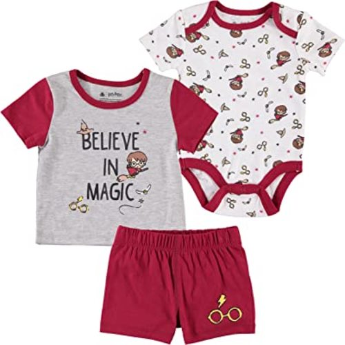Harry Potter Bodysuit T-shirt and Short Pants 3 Piece Gift Set