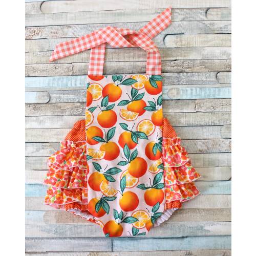 Sweet Oranges Romper, Summer romper, romper, Baby romper, toddler romper, girls romper,