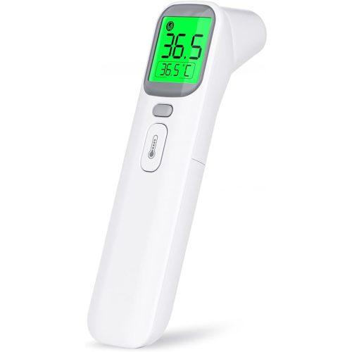 Thermomètre frontal et auriculaire, thermomètre infrarouge numérique pour adultes et enfants avec alarme de fièvre, fonction mémoire, grands chiffres LED, haute précision, lecture instantanée et