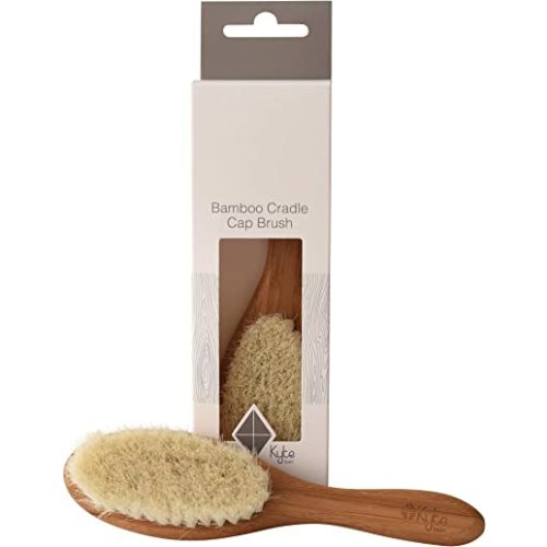 Kyte Baby Cradle Cap Brush Made with Natural Goat Hair Bristles and a Bamboo Brush Handle