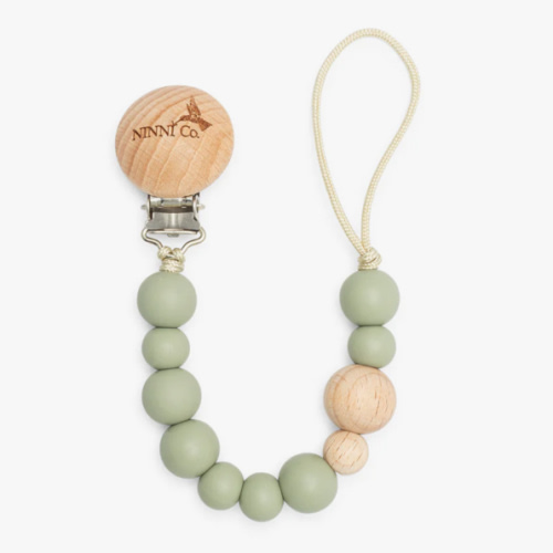 Ninni Co. Olive Green Pacifier Clip