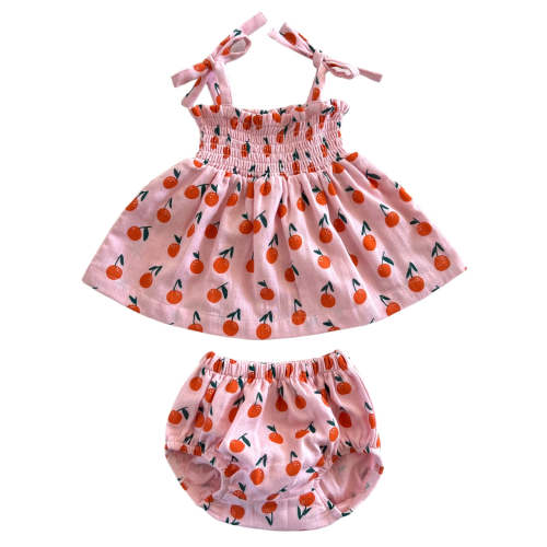 Blush Oranges / Organic Smocked Set