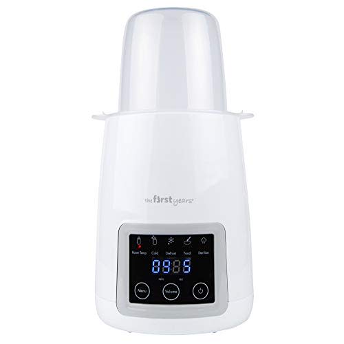 The First Years Gentle Warmth Digital Baby Bottle Warmer - Portable Bottle Warmer for Breastmilk, Baby Formula, and Baby Food - Includes Milk Warmer, Basket, and Cup - White