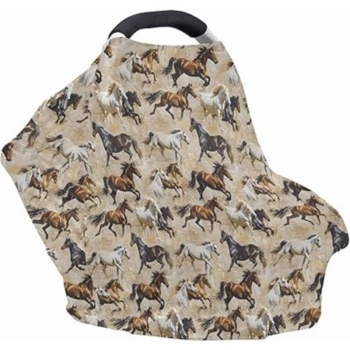 South Western Horse 5-in-1 Cover Added Privacy for Breastfeeding, Baby Car Seat, Carrier, Stroller, High Chair, Shopping Cart, Lounger Canopy - Newborn Essentials, Nursing Top