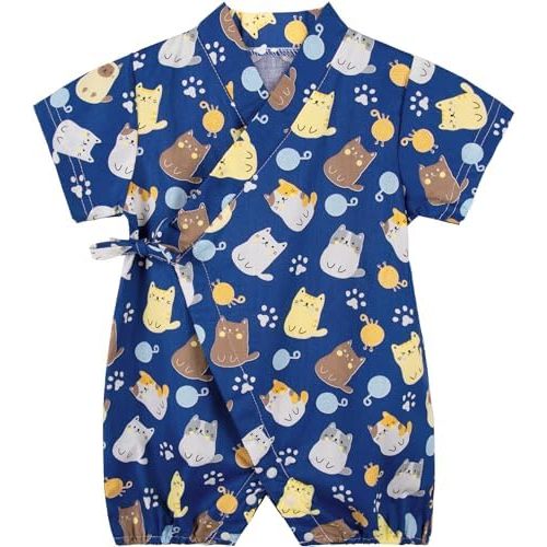 PAUBOLI Baby Romper Kimono Robe Cotton Japanese Pajamas