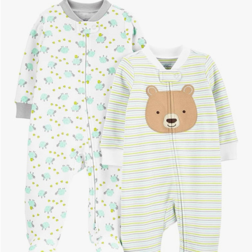Simple Joys by Carter's Baby Neutral 2-Pack Cotton Footed Sleep and Play