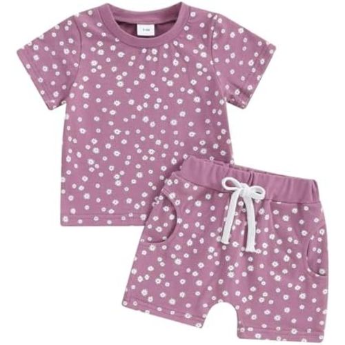 Toddler Baby Girl Summer Outfit Short Sleeve T Shirt Top Casual Shorts Set Infant Newborn Clothes 6 12 18 24 Month