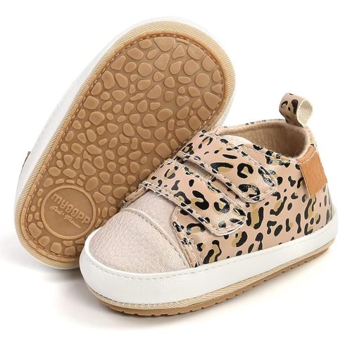 SOFMUO Baby Boys Girls High Top Ankle PU Leather Sneakers Soft Rubber Sole Infant Moccasins Newborn Oxford Loafers Anti-Slip Toddler Wedding Uniform Dress Shoes