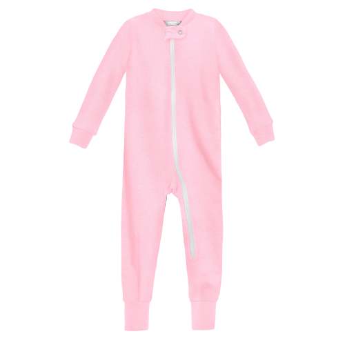 Super-Soft Organic Cotton Footless Zip Footie| Bright Light Pink - City Threads USA