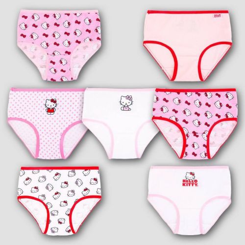 Toddler Girls' Hello Kitty 7pk Bikini Underwear - 2T-3T: Classic Patterns, Full Waistband Elastic