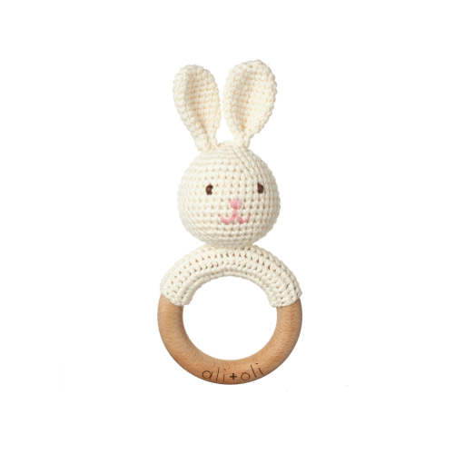 Bunny Rattle Teething Ring