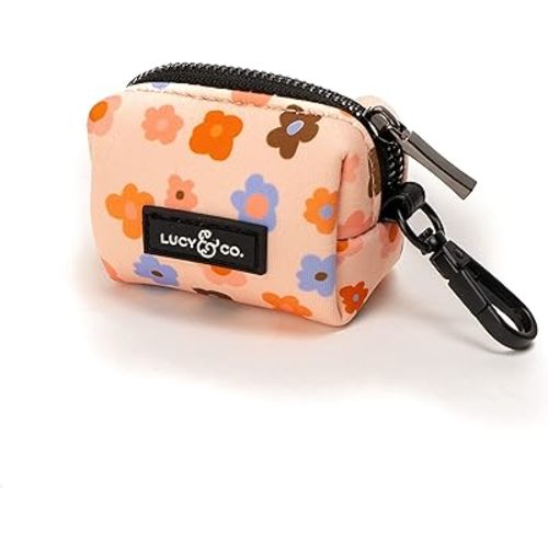Lucy & Co. Let's Groove Everyday Dog Poop Bag - Leak Proof Dispenser - Hygienic Pet Poop Pickup - Purple Coral Floral