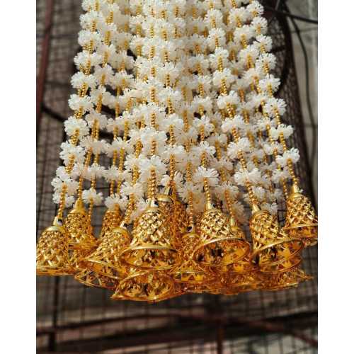 Artificial Mogra Bell Fluffy Creeper Garland - Perfect for Holi, Muslim Weddings, Eid Decor, Anniversaries,New Home Gifts