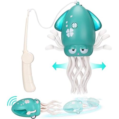 Palksky Dancing Octopus Toy in Tummy Time for Baby,Crawling Toys for Baby Toys Learning to Walk.Squid Automatic Obstacle Avoidance Toy with Light & Music(Green)