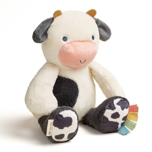 Itzy Ritzy Sweetie Snuggles Plush Stuffed Animal: Baby Farm Companion, Soft Polyester Cow Toy, 10-Inch Cuddle Mate
