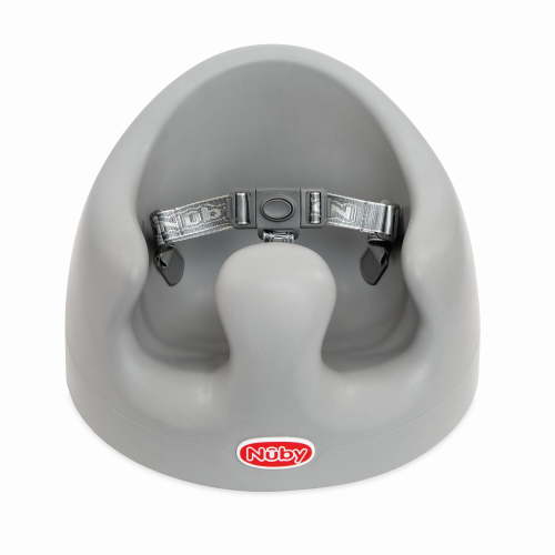 Nuby My Baby Seat, Foam Booster Seat with 3-Point Harness, Gray