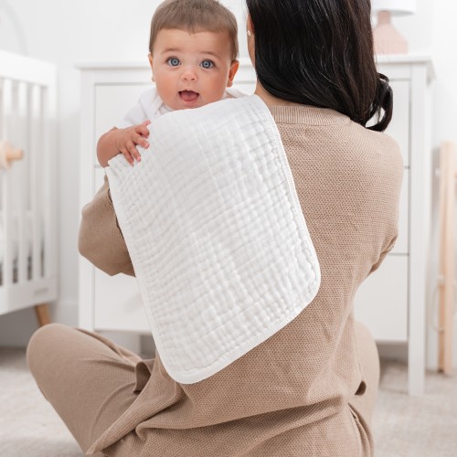 Muslin Swaddle Blankets, 4 Pack by Comfy Cubs - Wine, Neptune, Fern, C