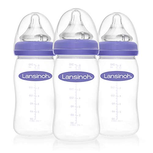Lansinoh Momma Breastmilk Feeding Bottle with NaturalWave Slow Flow Nipple,  5 Ounces- Pump Station & Nurtury