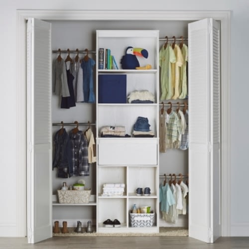 Little Seeds Adjustable Kids Closet Organizer System 95" W