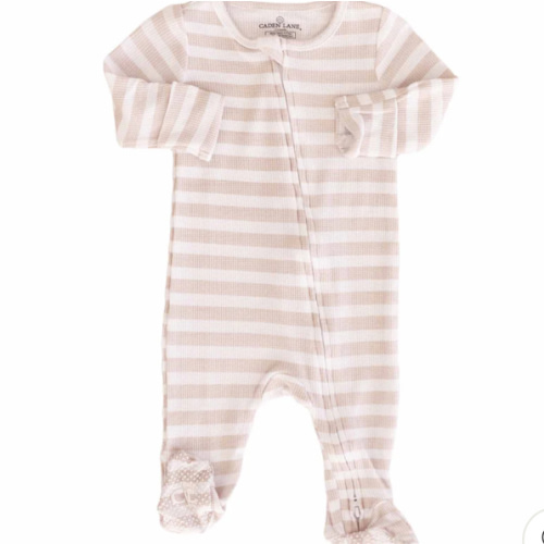 All Bamboo Waffle Zipper Footies